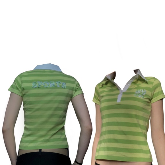 Sdyx Green with stripes t-shirt 2000s small - Picture 6 of 10